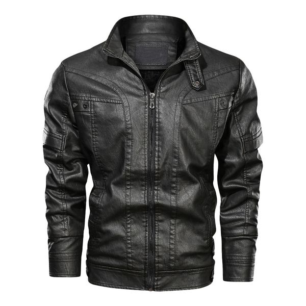mens coats and jackets autumn winter vintage zipper chamarra hombre stand collar solid imitation leather coat chaqueta hombre, Black;brown
mens coats and jackets autumn winter vintage zipper chamarra hombre stand collar solid imitation leather coat chaqueta hombre, Black;brown