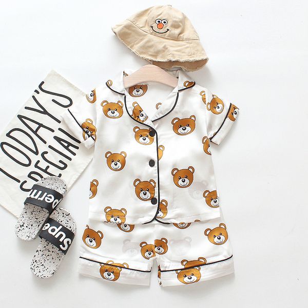 children's pajamas sets boys girls cartoon bear home wear kids two-piece set short-sleeved suit child home clothes retail, Blue;red
children's pajamas sets boys girls cartoon bear home wear kids two-piece set short-sleeved suit child home clothes retail, Blue;red