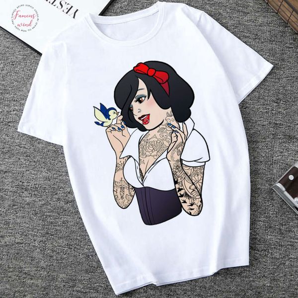 women clothing 2019 summer fashion t women harajuku tattoo princess printed shirt leisure around the neck womens t shirt, White
women clothing 2019 summer fashion t women harajuku tattoo princess printed shirt leisure around the neck womens t shirt, White