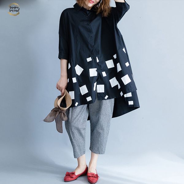 women blouse shirts long sleeve cotton autumn femme lady large loose clothing print spliced pleated plus size black, White
women blouse shirts long sleeve cotton autumn femme lady large loose clothing print spliced pleated plus size black, White