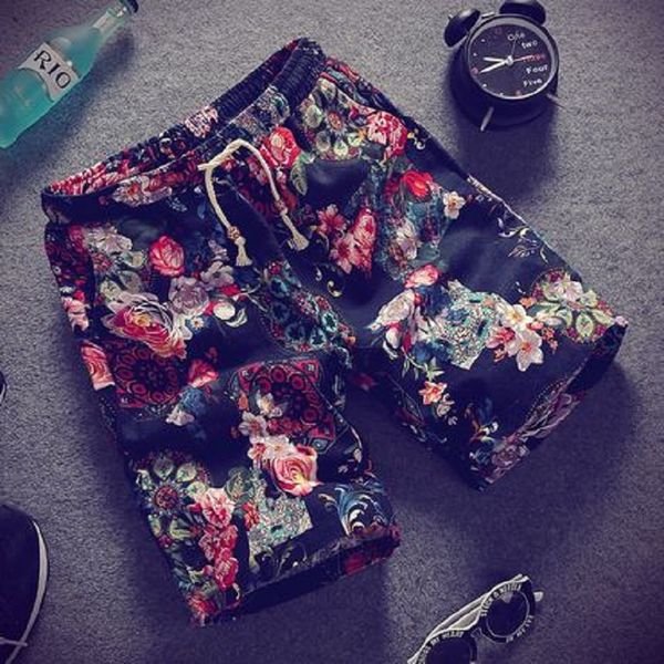 men's beach pants 2019 new summer boys casual flowers thin shorts beach pants, White;black
men's beach pants 2019 new summer boys casual flowers thin shorts beach pants, White;black