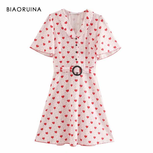 biaoruina women's sweet love printed a-line dress short sleeve female v-neck summer slim high waist elegant dress with belt, Black;gray
biaoruina women's sweet love printed a-line dress short sleeve female v-neck summer slim high waist elegant dress with belt, Black;gray