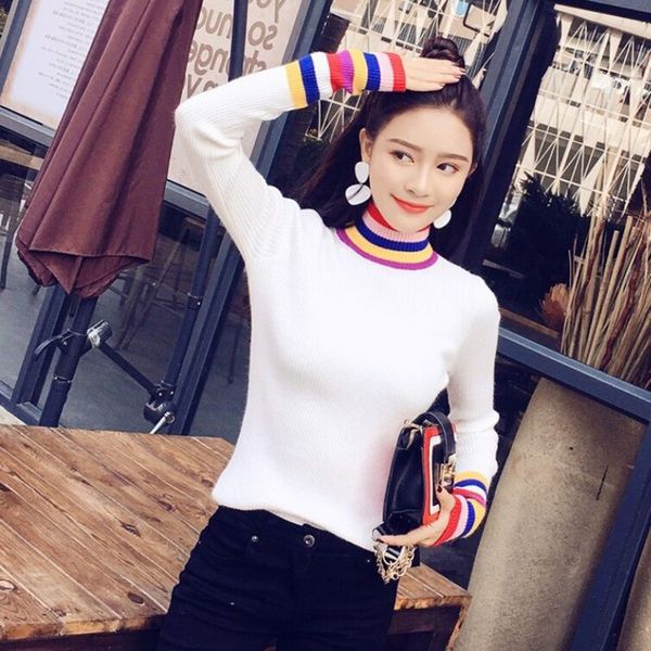 girl women striped sweaters spring winter turtleneck sweater ladies thin pullover jumper knitted sweater top, White;black
girl women striped sweaters spring winter turtleneck sweater ladies thin pullover jumper knitted sweater top, White;black