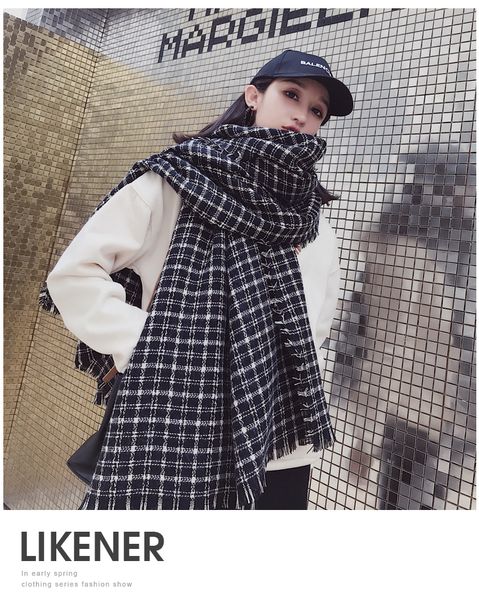 scarf female korean version of autumn and winter versatile ins girl heart lovely soft sister british christmas lovers checked scarf winter, Blue;gray
scarf female korean version of autumn and winter versatile ins girl heart lovely soft sister british christmas lovers checked scarf winter, Blue;gray
