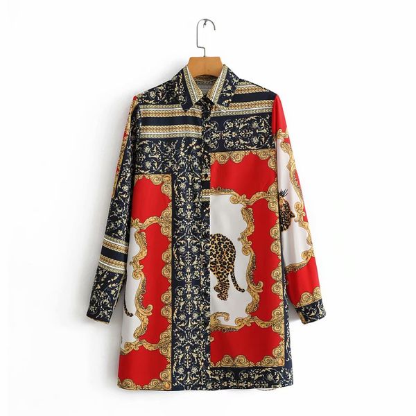 vintage chic leopard flowers printed patchwork long blouse streetwear women turn-down collar long sleeve shirts blusa feminino, White
vintage chic leopard flowers printed patchwork long blouse streetwear women turn-down collar long sleeve shirts blusa feminino, White