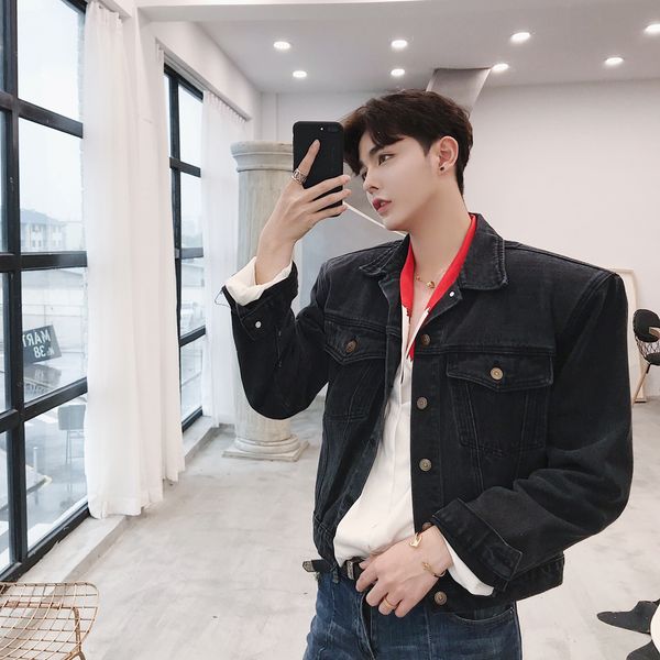 mixcubic 2017 autumn winter england style personality shoulder shape denim jackets men casual slim denim jackets coat men,m-xxl, Black;brown
mixcubic 2017 autumn winter england style personality shoulder shape denim jackets men casual slim denim jackets coat men,m-xxl, Black;brown