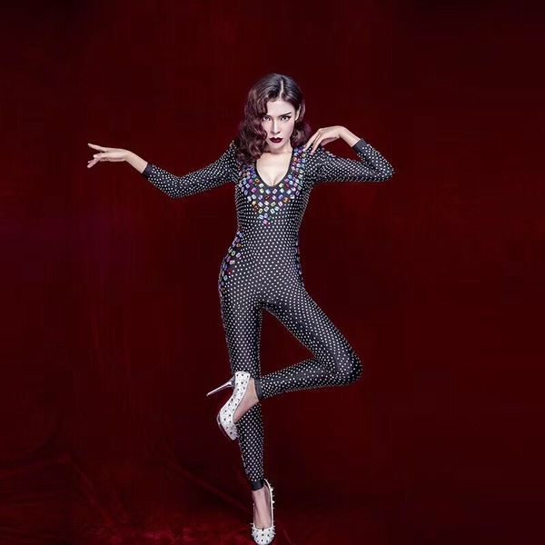 big colorful rhinestones stretch jumpsuit female singer black costume birthday outfit dance show bodysuit leggings, Black;red
big colorful rhinestones stretch jumpsuit female singer black costume birthday outfit dance show bodysuit leggings, Black;red