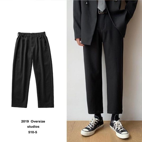 yfashion men casual pants black wide leg trousers loose male straight middle waist elastic long pants
yfashion men casual pants black wide leg trousers loose male straight middle waist elastic long pants