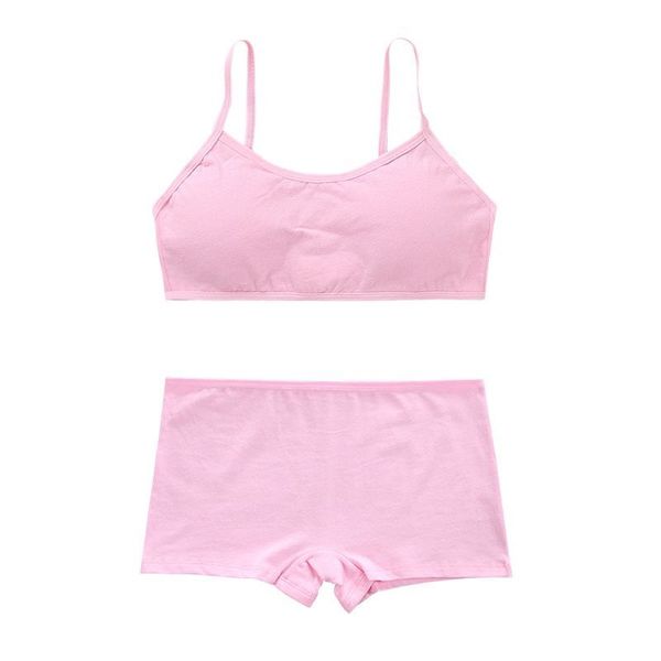 

Cotton Bra Set for Teens Training Bras Girls Underwear Set for Teenagers Puberty Girls Underwear Wireless Bra+Underpants