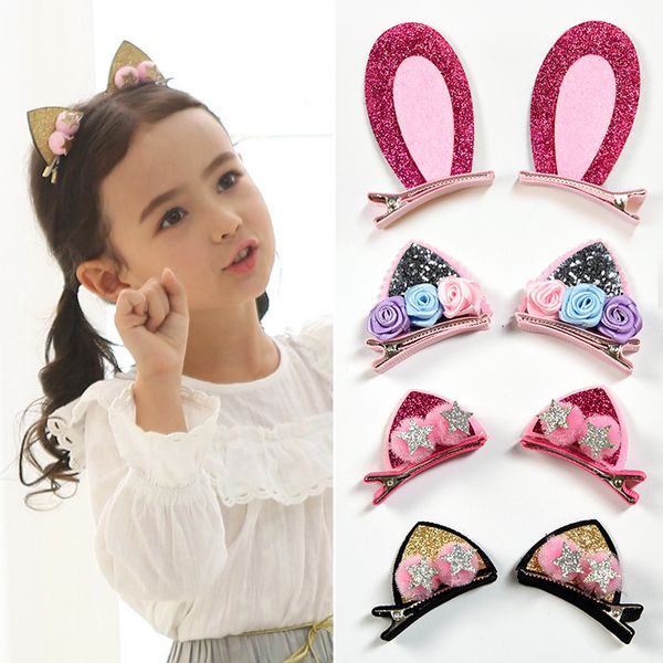 2pcs/set cute hair clips for girls glitter rainbow felt fabric flowers hairpins cat ears bunny barrettes kids hair accessories, Slivery;white
2pcs/set cute hair clips for girls glitter rainbow felt fabric flowers hairpins cat ears bunny barrettes kids hair accessories, Slivery;white