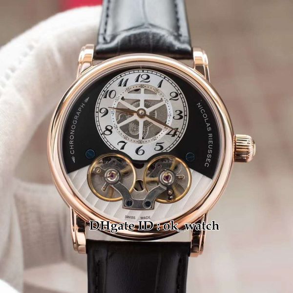 new nicolas rieussec rose gold case u010470 double tourbillon mens automatic watch black dial brown leather strap gents sport watches, Slivery;brown
new nicolas rieussec rose gold case u010470 double tourbillon mens automatic watch black dial brown leather strap gents sport watches, Slivery;brown