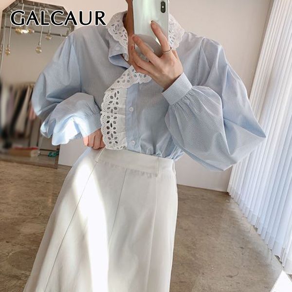 galcaur hollow out lace blouse for women lapel lantern sleeve elegant casual shirts female 2020 autumn clothes fashion, White
galcaur hollow out lace blouse for women lapel lantern sleeve elegant casual shirts female 2020 autumn clothes fashion, White