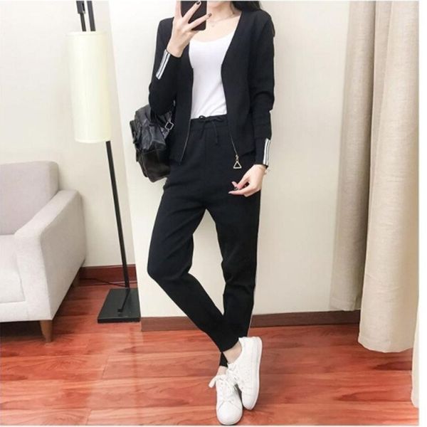 casual striped two pieces suits women 2 piece set fashion long sleeve v-neck zipper coat +pockets pencil pants autumn 1x, White
casual striped two pieces suits women 2 piece set fashion long sleeve v-neck zipper coat +pockets pencil pants autumn 1x, White