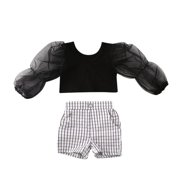 1-6y toddler baby kid girls puff sleeve black crop high waist plaid shorts pants outfits clothes set summer, White
1-6y toddler baby kid girls puff sleeve black crop high waist plaid shorts pants outfits clothes set summer, White