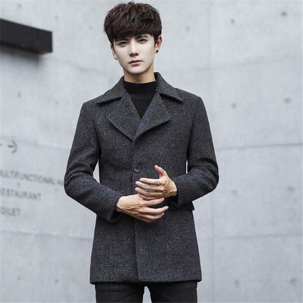 men winter wool & blends coats men casual slim jackets single outwear windbreaker autumn comfortable, Black
men winter wool & blends coats men casual slim jackets single outwear windbreaker autumn comfortable, Black