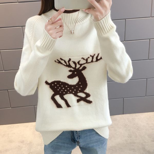casual oversized sweaters for women 2018 new korean turtleneck christmas women pullovers and sweaters cartoon pull femme, White;black
casual oversized sweaters for women 2018 new korean turtleneck christmas women pullovers and sweaters cartoon pull femme, White;black