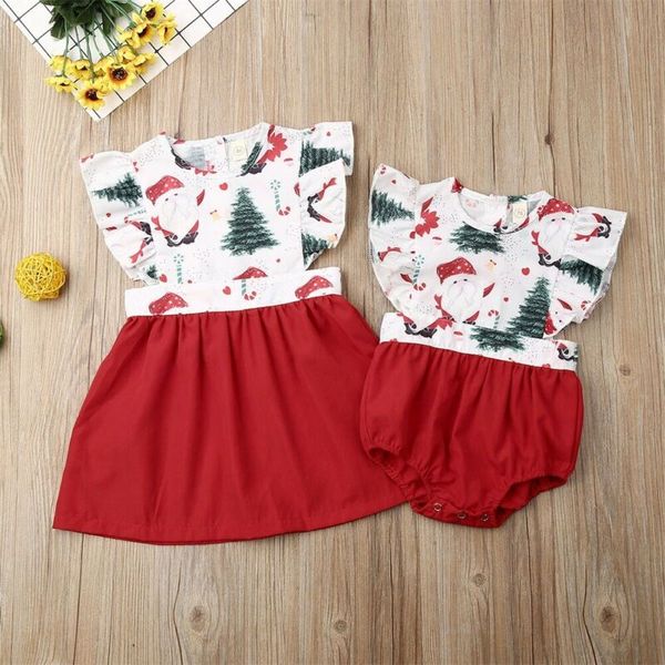 us newborn kid baby girl xmas sister matching romper dress christmas outfits set, White
us newborn kid baby girl xmas sister matching romper dress christmas outfits set, White