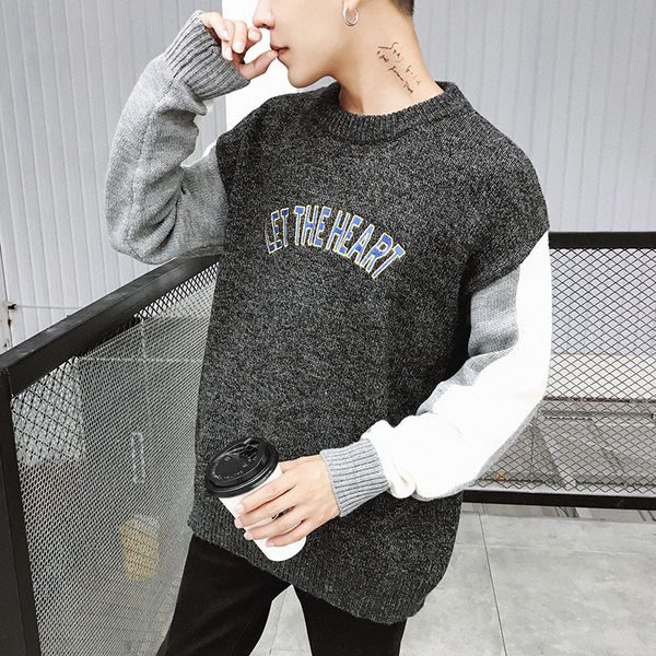 winter sweater men's warm fashion letter embroidery o-neck knit pullover men loose knitting sweaters male sweter clothes, White;black
winter sweater men's warm fashion letter embroidery o-neck knit pullover men loose knitting sweaters male sweter clothes, White;black