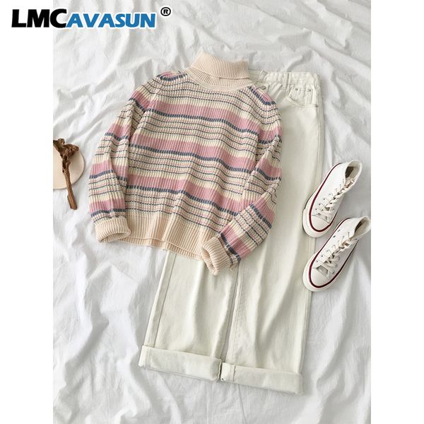 autumn casual pant set women striped long sleeve oversize loose sweater + white high waist denim cowboy trousers matching set
autumn casual pant set women striped long sleeve oversize loose sweater + white high waist denim cowboy trousers matching set
