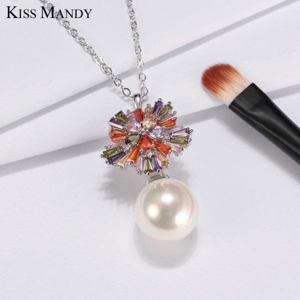 kiss mandy trendy female simulated pearl pendants multicolor cubic zircon fashion necklace jewelry for women gift ln138, Silver
kiss mandy trendy female simulated pearl pendants multicolor cubic zircon fashion necklace jewelry for women gift ln138, Silver