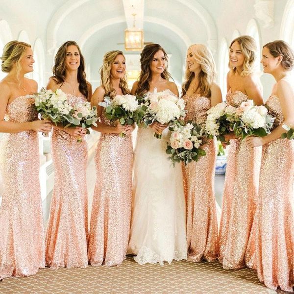 rose gold sequined mermaid bridesmaid dresses sweetheart long wedding guest dress evening party gowns vestidos custom made b201, White;pink
rose gold sequined mermaid bridesmaid dresses sweetheart long wedding guest dress evening party gowns vestidos custom made b201, White;pink