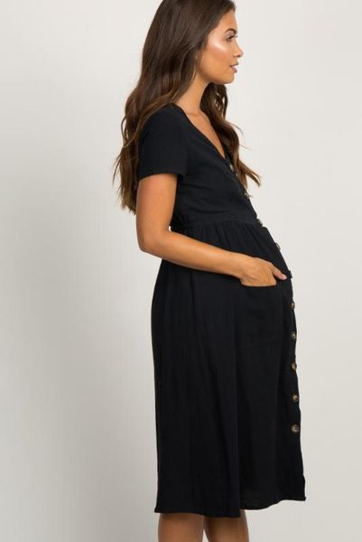 button pocket maternity dresses pregnant women office casual clothes cotton summer female plus size pregnancy dress graduation, White
button pocket maternity dresses pregnant women office casual clothes cotton summer female plus size pregnancy dress graduation, White
