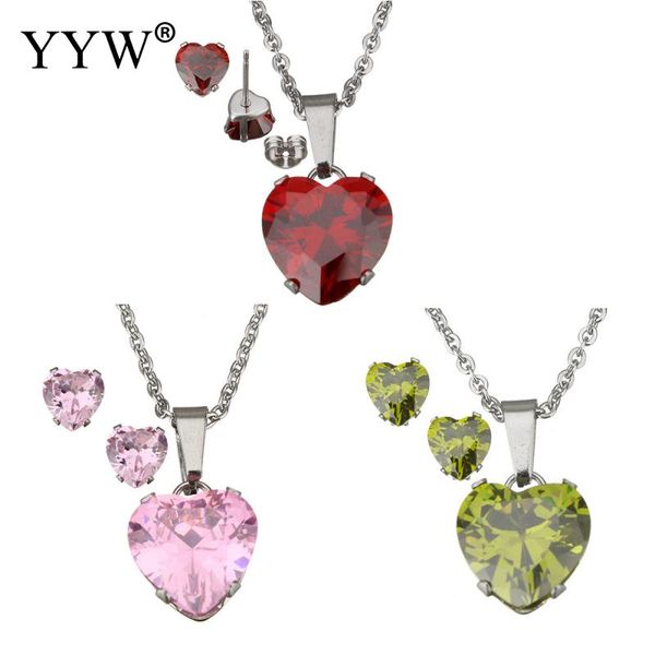new fashion heart shape stainless steel jewelry sets charm pendants necklaces earrings cubic zirconia women wedding jewelry, Silver
new fashion heart shape stainless steel jewelry sets charm pendants necklaces earrings cubic zirconia women wedding jewelry, Silver