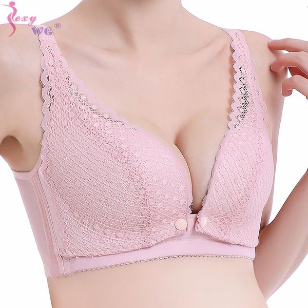 sexywg nursing bra breastfeeding sleep bras front button wire thin pad with lace pregnancy underwear pregnant clothes, White
sexywg nursing bra breastfeeding sleep bras front button wire thin pad with lace pregnancy underwear pregnant clothes, White