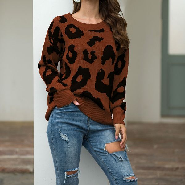 women round neck long sleeve sweater jumper casual femme leopard print knitted pullovers woman sweater winter clothes, White;black
women round neck long sleeve sweater jumper casual femme leopard print knitted pullovers woman sweater winter clothes, White;black