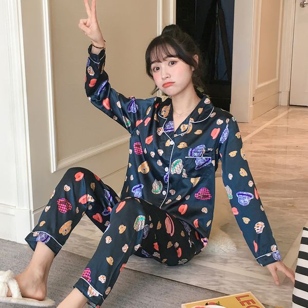 2019 imitation silk autumn cardigan long sleeve pajamas set for women -xxl high-grade silk sliding home clothes, Black;red
2019 imitation silk autumn cardigan long sleeve pajamas set for women -xxl high-grade silk sliding home clothes, Black;red