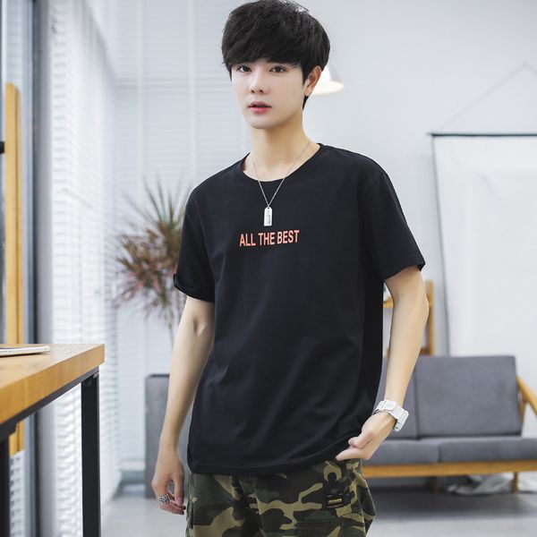 2019 new style summer men's short-sleeved t-shirt crew neck half sleeve clothes fashion korean-style trend summer wear t-shirt m, White;black
2019 new style summer men's short-sleeved t-shirt crew neck half sleeve clothes fashion korean-style trend summer wear t-shirt m, White;black