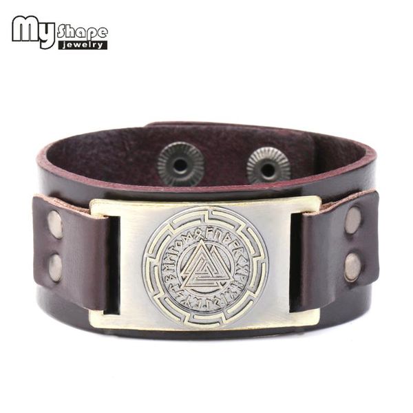 my shape 2020 new viking valknut genuine leather bracelet adjustable metal engraved scandinavian viking runes wristband bangle, Black
my shape 2020 new viking valknut genuine leather bracelet adjustable metal engraved scandinavian viking runes wristband bangle, Black
