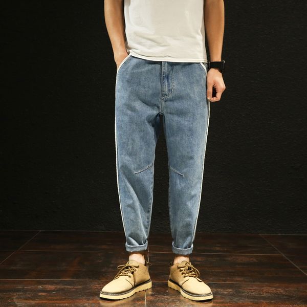 spring and summer 2019 korean version of hallen jeans boys loose small-footed thin-skinned big nine-minute pants mw302, Blue
spring and summer 2019 korean version of hallen jeans boys loose small-footed thin-skinned big nine-minute pants mw302, Blue