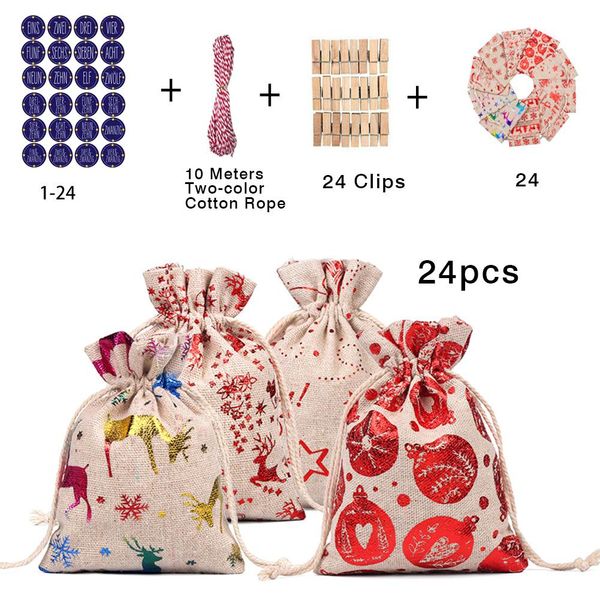 christmas drawstring gift bag advent calendar stickers jute pouch candy chocolate storage bag with clips ropes for xmas decor
christmas drawstring gift bag advent calendar stickers jute pouch candy chocolate storage bag with clips ropes for xmas decor