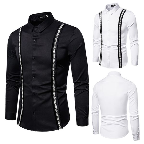 mens folk-custom shirts long sleeve lapel neck casual shirts homme designer single breasted clothes, White;black
mens folk-custom shirts long sleeve lapel neck casual shirts homme designer single breasted clothes, White;black