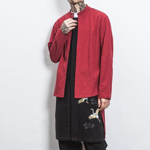 male fashion casual coat outerwear men 2 pieces splice chinese style embroidery long trench jacket, Tan;black
male fashion casual coat outerwear men 2 pieces splice chinese style embroidery long trench jacket, Tan;black