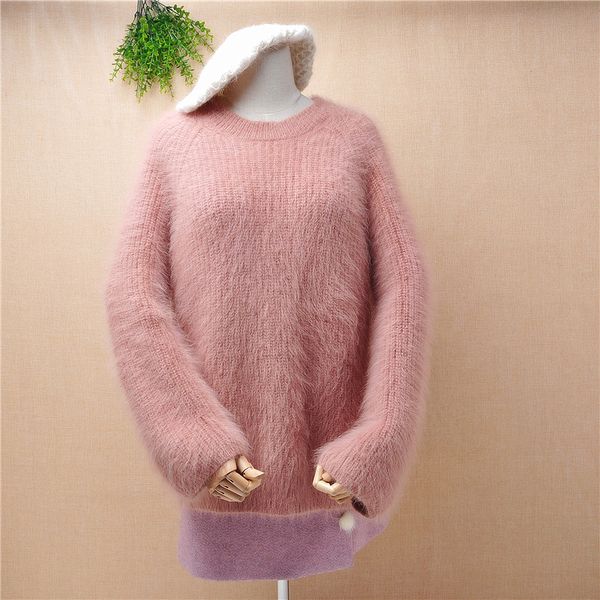 girls woman winter thick mink cashmere knitted angora hair o-neck slit tail long sleeves loose pullover jumper sweater, White;black
girls woman winter thick mink cashmere knitted angora hair o-neck slit tail long sleeves loose pullover jumper sweater, White;black