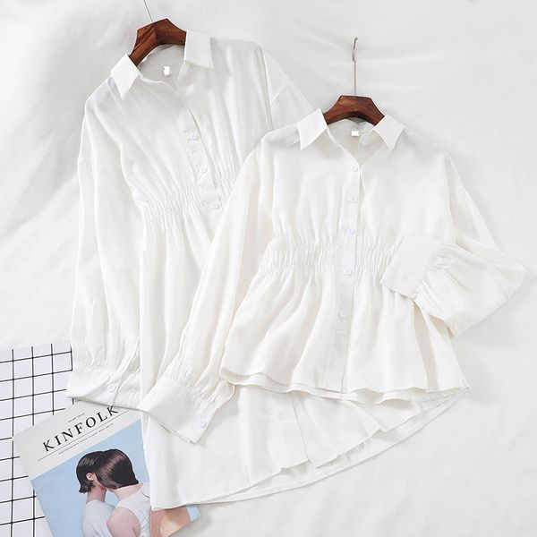 2019 new fashion women's dresses simple solid color waist simple shirt casual fashion long dress g769, White
2019 new fashion women's dresses simple solid color waist simple shirt casual fashion long dress g769, White