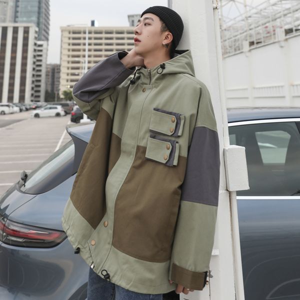 autumn new hooded jacket men fashion contrast color casual tooling jacket man streetwear wild hip hop loose bomber, Black;brown
autumn new hooded jacket men fashion contrast color casual tooling jacket man streetwear wild hip hop loose bomber, Black;brown
