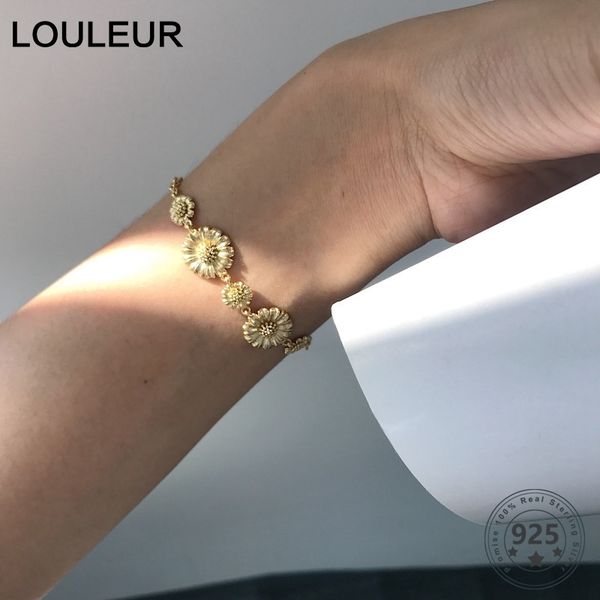 louleur 925 sterling silver gold daisy bracelets elegant sweet party bracelets for women birthday gift trendy silver jewelry, Black
louleur 925 sterling silver gold daisy bracelets elegant sweet party bracelets for women birthday gift trendy silver jewelry, Black