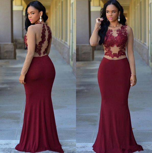 burgundy sheer long sleeves mermaid formal evening dresses 2020 african jewel lace appliques modest arabic prom party gowns for woman, Black;red
burgundy sheer long sleeves mermaid formal evening dresses 2020 african jewel lace appliques modest arabic prom party gowns for woman, Black;red