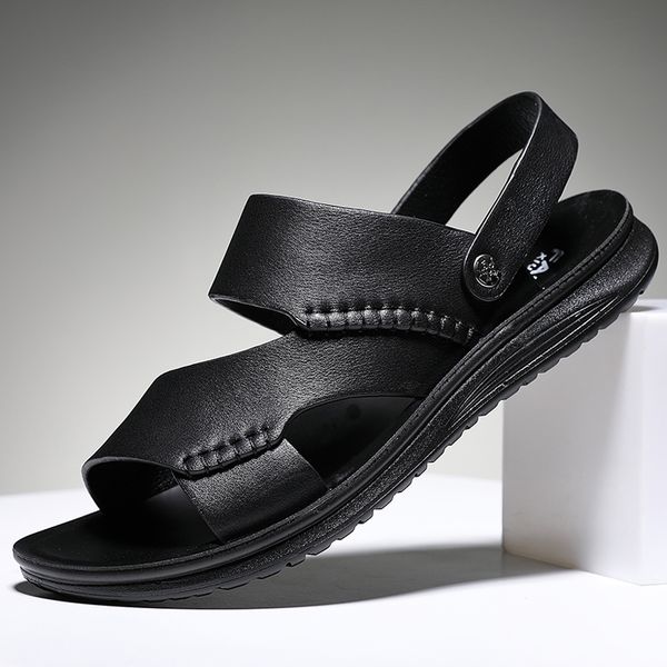 2020 new men's cowhide summer sandals anti-slip quality two wearing shoes light weight leisure man beach sandals, Black
2020 new men's cowhide summer sandals anti-slip quality two wearing shoes light weight leisure man beach sandals, Black