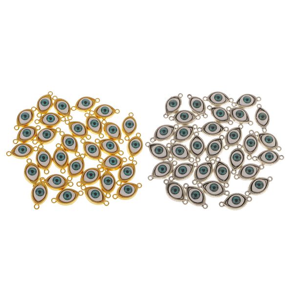60pcs (silver+gold) diy jewelry making accessories - evil eye charms pendant - jewelry connectors
60pcs (silver+gold) diy jewelry making accessories - evil eye charms pendant - jewelry connectors