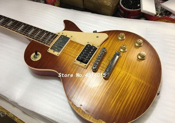 1959 Led Zeppelin Джимми Пейдж # 7 Том Мерфи Тяжелый Relic Sunburst Flame Maple Электрогитара Peter Green Gary Moore, One Piece Тело Шея
1959 Led Zeppelin Джимми Пейдж # 7 Том Мерфи Тяжелый Relic Sunburst Flame Maple Электрогитара Peter Green Gary Moore, One Piece Тело Шея