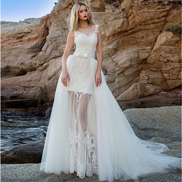 2020 new princess beach wedding dress lace appliqued bride dress detachable train wedding gown sleeveless bride dress, White
2020 new princess beach wedding dress lace appliqued bride dress detachable train wedding gown sleeveless bride dress, White