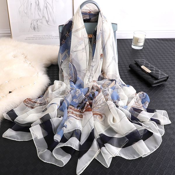 luxury silk scarf sailing classical print foulard large size blanket wrap shawl new [3372, Blue;gray
luxury silk scarf sailing classical print foulard large size blanket wrap shawl new [3372, Blue;gray