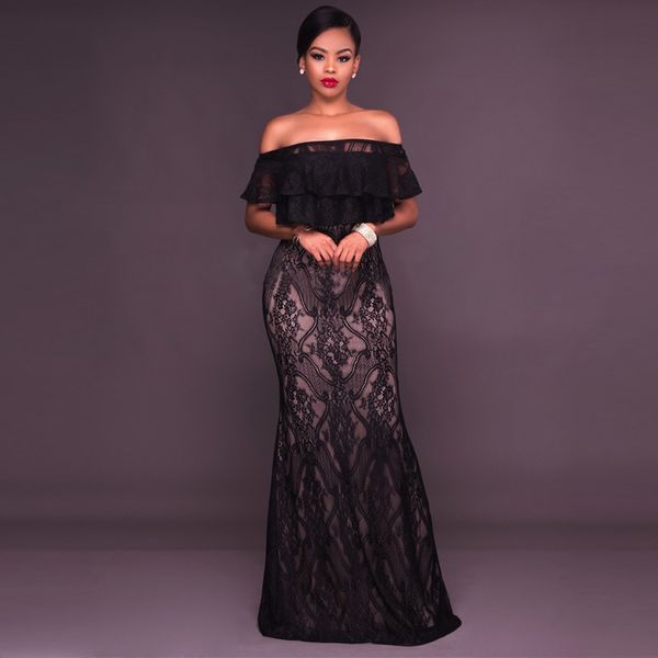 floor-length lace women dress slash neck women dresses asymmetrical vestidos, Black;gray
floor-length lace women dress slash neck women dresses asymmetrical vestidos, Black;gray