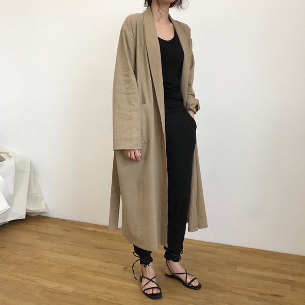 women long trench coat korean vintage long sleeve autumn windbreaker loose elegant casual ladies outwear 2019 new fashion mujer, Tan;black
women long trench coat korean vintage long sleeve autumn windbreaker loose elegant casual ladies outwear 2019 new fashion mujer, Tan;black