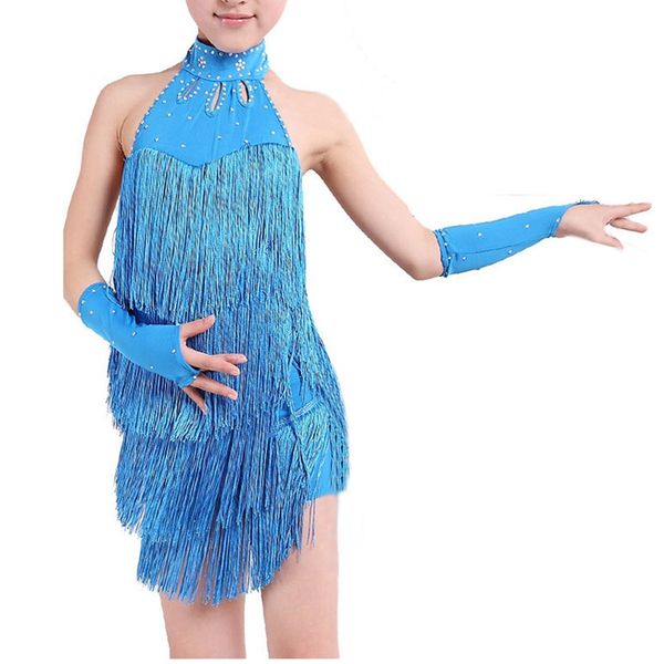 new latin dance dress girls 140cm latin fringe dress ballroom dance costume dancing clothing blue, Black;red
new latin dance dress girls 140cm latin fringe dress ballroom dance costume dancing clothing blue, Black;red