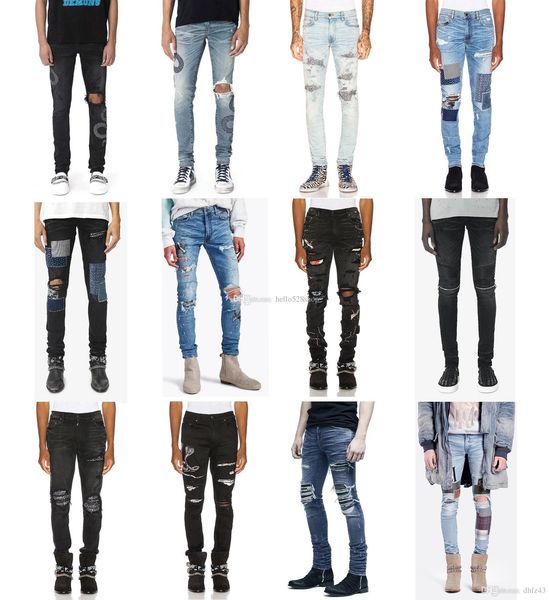 vintage classic men's designer biker jeans skinny patches slim hole slim fit motorcycle locomotive distressed ripped trousers, Blue
vintage classic men's designer biker jeans skinny patches slim hole slim fit motorcycle locomotive distressed ripped trousers, Blue